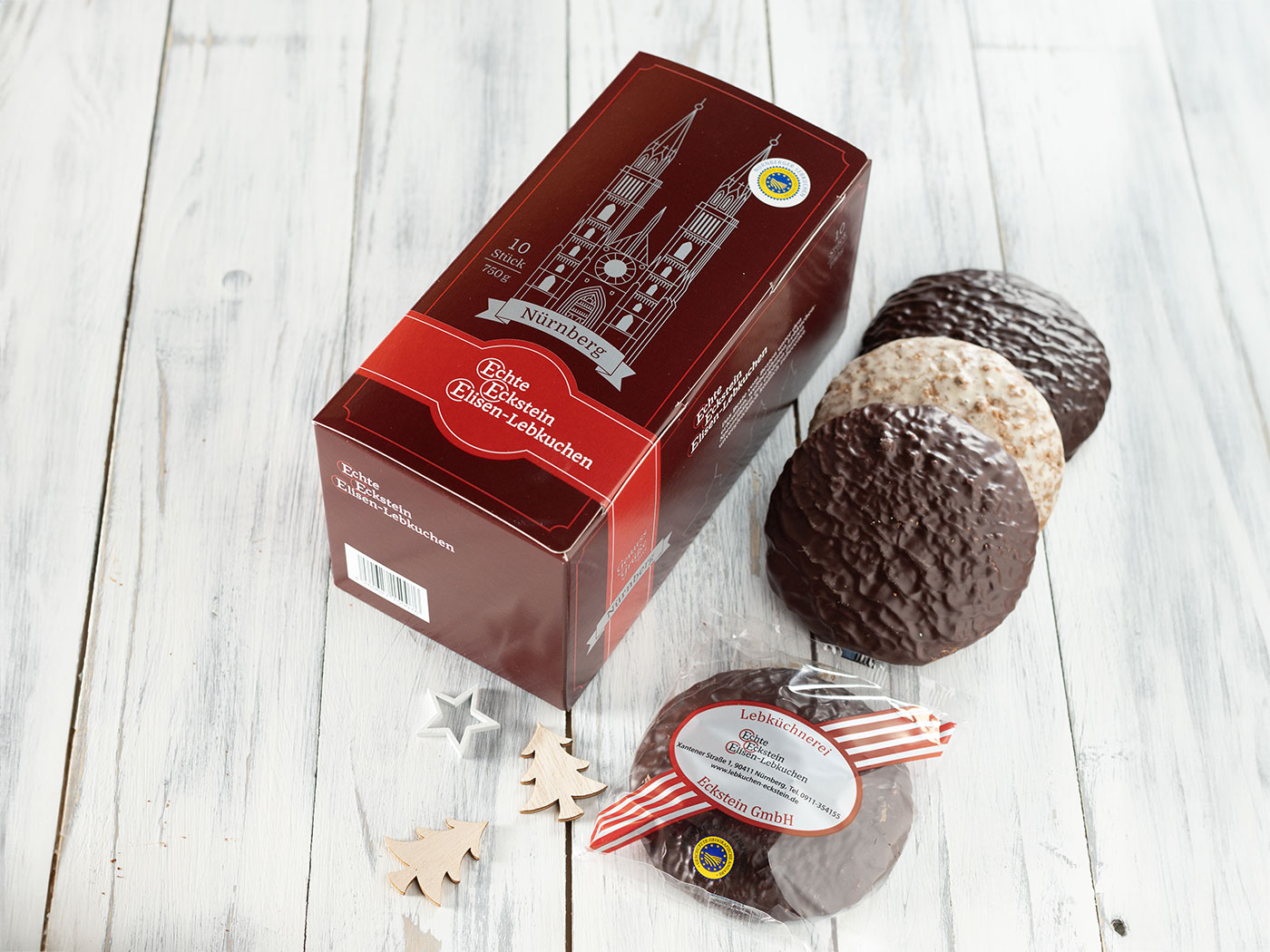 Präsentkarton 10 Stück Echte Eckstein Elisenlebkuchen | Präsentkarton ...