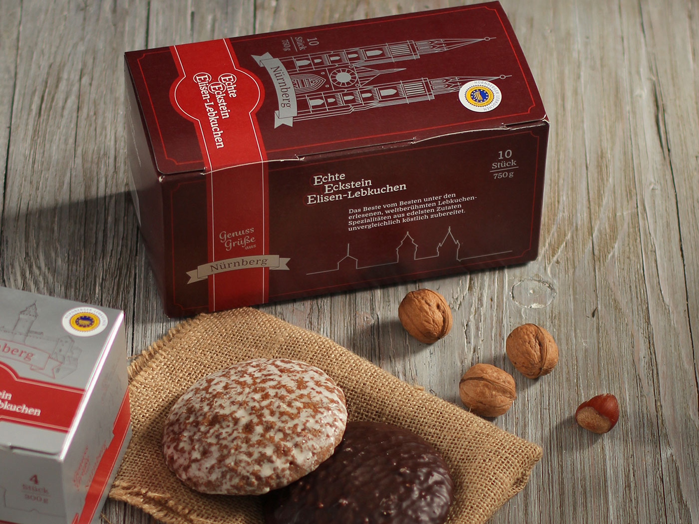 Präsentkarton 10 Stück Echte Eckstein Elisenlebkuchen | Präsentkarton ...
