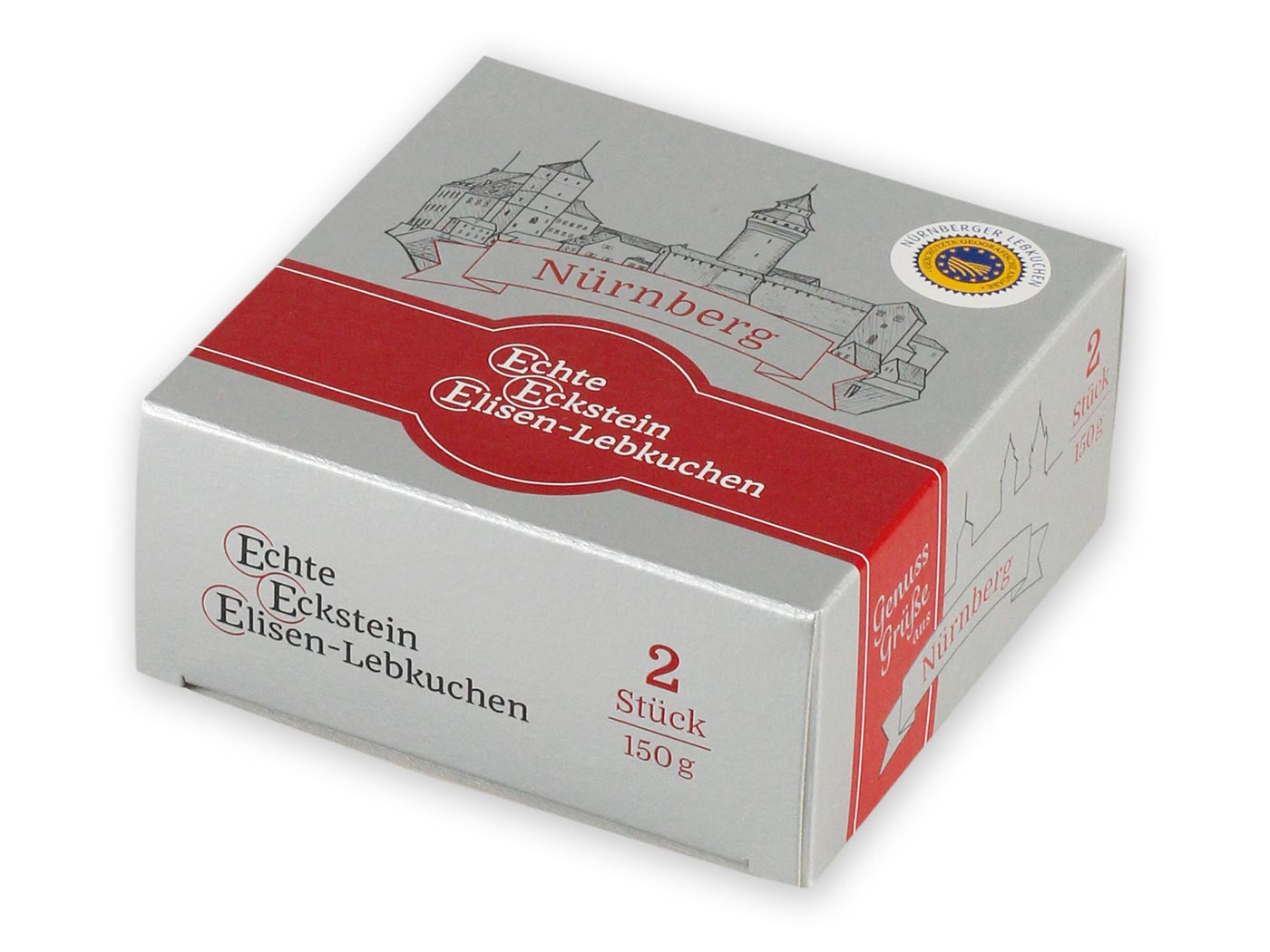 Präsentkarton 2 Stück Echte Eckstein Elisenlebkuchen gemischt | 2846